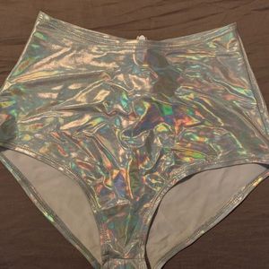 J. Valentine Metallic high-waisted shorts